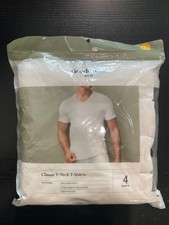 Goodfellow & Co Mens V-Neck T-Shirts White Size Small, 4-Pack NEW 100% Cotton picture
