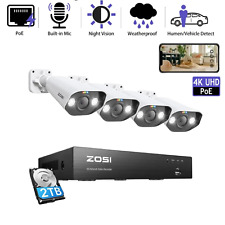 ZOSI 8CH NVR 4K 8MP PoE IP security camera System With 2TB NVR AI Detection IP66 picture