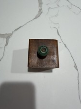 Vintage Mystery Wooden Tool Block Green Knob Primitive Folk Art Unidentified picture