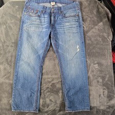 Vintage True Religion Jeans Mens 38 Big T Blue Denim Made In USA Y2K Hip-Hop  picture