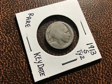 1913 S Type 2 Buffalo Indian Head Nickel. Key of Series. Restored. picture
