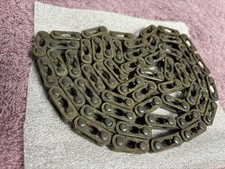 ANTIQUE 1890'S / 1900'S CIRCA 54 LINK 1 PITCH 3/16 BICYCLE BLOCK CHAIN picture