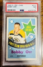 O-Pee-Chee 1969 Bobby Orr All Star #212 Boston Bruins 1968-69 NHL PSA 7 picture