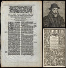 RARE 1641 FOXE'S BOOK OF MARTYRS - BEST 'leaf' pg.1 WOODCUT - To Frame or Gift picture