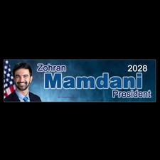 Zohran Mamdani 2028 President  Vote Elect Blue BUMPER STICKER or MAGNET magnetic picture
