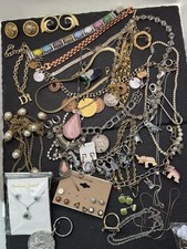 Antique Junk Drawer Jewelry Lot Necklace Bracelet Earrings Sarah Coventry picture