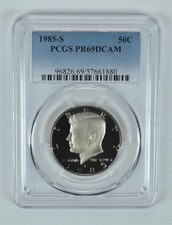 1985-S Kennedy Half Dollar PR69 DCAM PCGS Blue Label picture