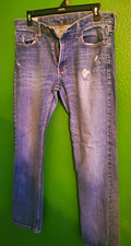 Hollister Slim Fit Jeans Mens Blue Denim Medium Wash Logo 5-Pocket Zip/Button picture