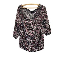 Lane Bryant Plus Blouse Black Size 14 picture