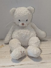 Rare Baby Gund MY FIRST TEDDY Bear Plush Stuffed White 25001 Lovey with Ribbon picture
