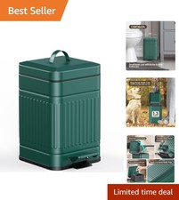 Elegant 5L Stainless Steel Retro Trash Can with Soft Close for Home & Pets picture
