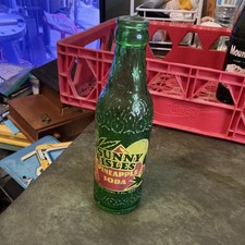 Sunny Isles Pineapple Soda 7 fl oz ACL Green Glass Soda Bottle, Granite Falls NC picture