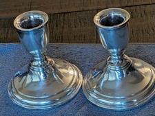 Vintage Pair Of Preisner #116 Sterling Silver Weighted 3 1/2”  Candlesticks picture