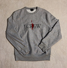 J Crew Re-Imagined Rower Logo Crewneck Sweatshirt Mens S Gray Heavyweight BL145 picture