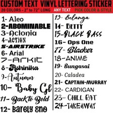 Custom Text Vinyl Lettering Sticker Decal Personalized - ANY TEXT - ANY NAME [A1 picture