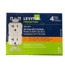 Leviton 20A- 125V Self-Test GFCI Duplex Outlet White 4-Pack New GFNT2-4W picture