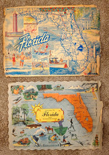 Vintage 70 s Florida Souvenir Map  Florida  Souvenir Maps resturant place mat picture