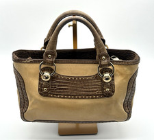 Celine Boogie Bag Beige Leather Brown Croc Embossed Vintage Authenticated COA picture