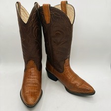 Vintage ACME 2334 Western Cowboy Boots Brown Leather Balance Youth Sz 3.5 D, VGC picture