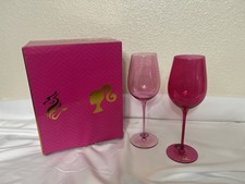 Barbie x Dragon Glassware Wine Glasses Set of 2 New In Original Box Never Used picture
