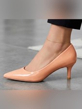Antonio Melani Ellen Pointed-Toe Pump in Peach Patent Leather picture