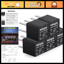 5PCS 12V 4Pin Micro Relay 20A Sealed SPNO for Polaris RZR Off-Road Vehicles picture