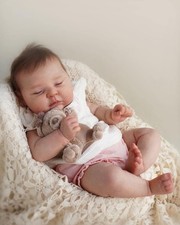Chubby 20in Lifelike Reborn Baby Dolls Cute Soft Body Poseable Limbs Feeding Toy picture