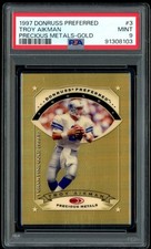 1997 Donruss Preferred #3 Troy Aikman Precious Metals Gold PSA 9 Cowboys picture