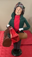 1999 Byers Choice The Carolers The Traveler Luggage & Bag Signed 13” picture