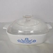 Vintage Corning Ware Blue Cornflower 1 Qt Casserole Dish With Glass Lid picture