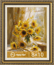 8x10 Picture Frame Gold, Vintage Picture Frames for Wall or Tabletop Display, An picture