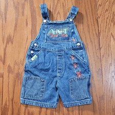 Vintage A Bug's Life Disney Pixar Kids Overalls Size 4 90s 