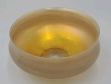 L.C.T. Louis Comfort Tiffany Gold Favrile Art Glass Bowl 7