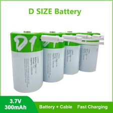1-10PCS USB Rechargeable D Size Batteries LR20 1.5V 12000mWh w/ Type-C Cable picture