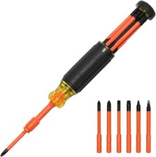 32306INS 6-In-1 Insulated Multi-Bit Screwdriver, Multi-Bit Driver with Auto-Lock picture
