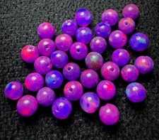 AAA Grade Natural Ethiopian Purple Opal Balls, 5mm Drilled Beads, 10 Pieces. picture