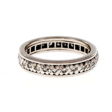 Vintage Circa Eternity Flower Band 14K White Gold Over 2.2 Ct Simulated Diamond picture