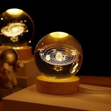 3D Crystal Ball Galaxy Moon Lamp USB LED Night Light Home Decor Gift picture