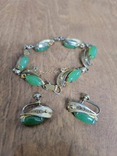  Vintage Sorrento Sterling Silver & Filigree Bracelet & Clip Earrings picture