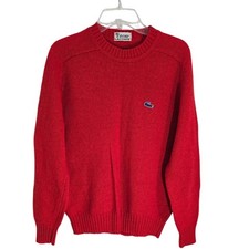 IZOD Lacoste Red Wool Crewneck Sweater Pullover Men's Size L picture