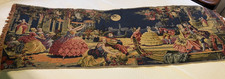 Vtg French Pictorial Tapestry Beautiful Romantic Tapestry 58 x 19 inches picture