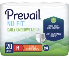 Prevail Nu-Fit Daily Underwear 80 Count /Box . Extra Absorbency Unisex NEW picture