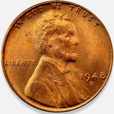 1948-S Lincoln Wheat Cent Penny From Unc Roll * Original Surfaces* 1948S 1 Cent picture