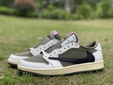 DM7866-200 AJ 1 Retro Low OG SP Travis Scott Medium Olive Men's Athletic shoes picture