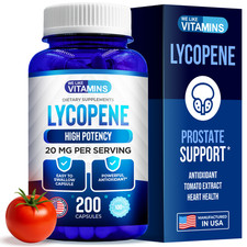 Lycopene 20mg Per Serving 200 Capsules Supplement Antioxidant Prostate Health picture