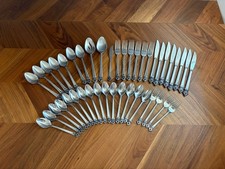 Vintage 43 pc Ekco Eterna Padua Flatware Set, MCM Stainless Steel Japan Cutlery picture