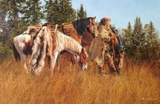 WESTERN ARTIST PAUL CALLE, ALMOST THERE S/N LTD. EDITION LITHOGRAPH PRINT, MINT picture