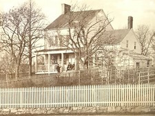 Antique Albumen Photograph Picket Fence and White House  picture