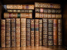 Lot of 20 Authentic 1700s Antique Leather Books XVIII Century Home Library Decor picture
