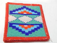 VINTAGE MID CENTURY YAKIMA PLATEAU INDIAN BEADED BOTH SIDES PANEL BAG / POUCH picture